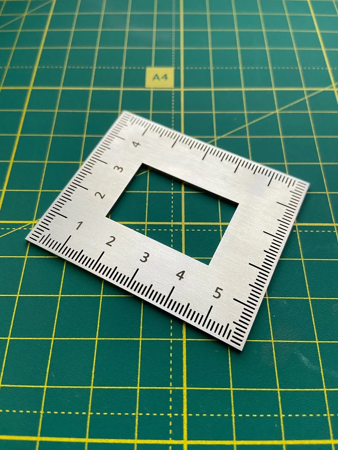 Small Square ruler for leathercraft 3x2 inches or 5x6 cm, Stainless ...