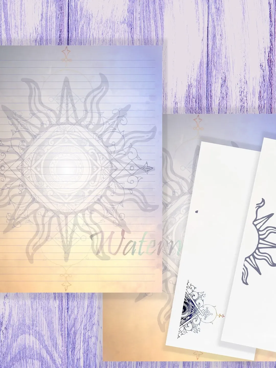 Sun Magic Stationery | Sunrise Paper | Sunset Page | Blue Moon Paper | Writing Paper | Letter Page | Junk Journal Paper | Spell Page