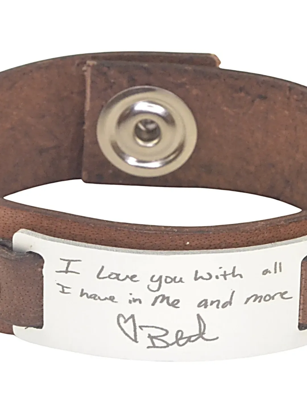 Personalized Gifts for Men, Actual Handwriting Gift for Him, Men Handwritten Jewelry, Wide Leather Cuff, Signature Bracelet Memorial
