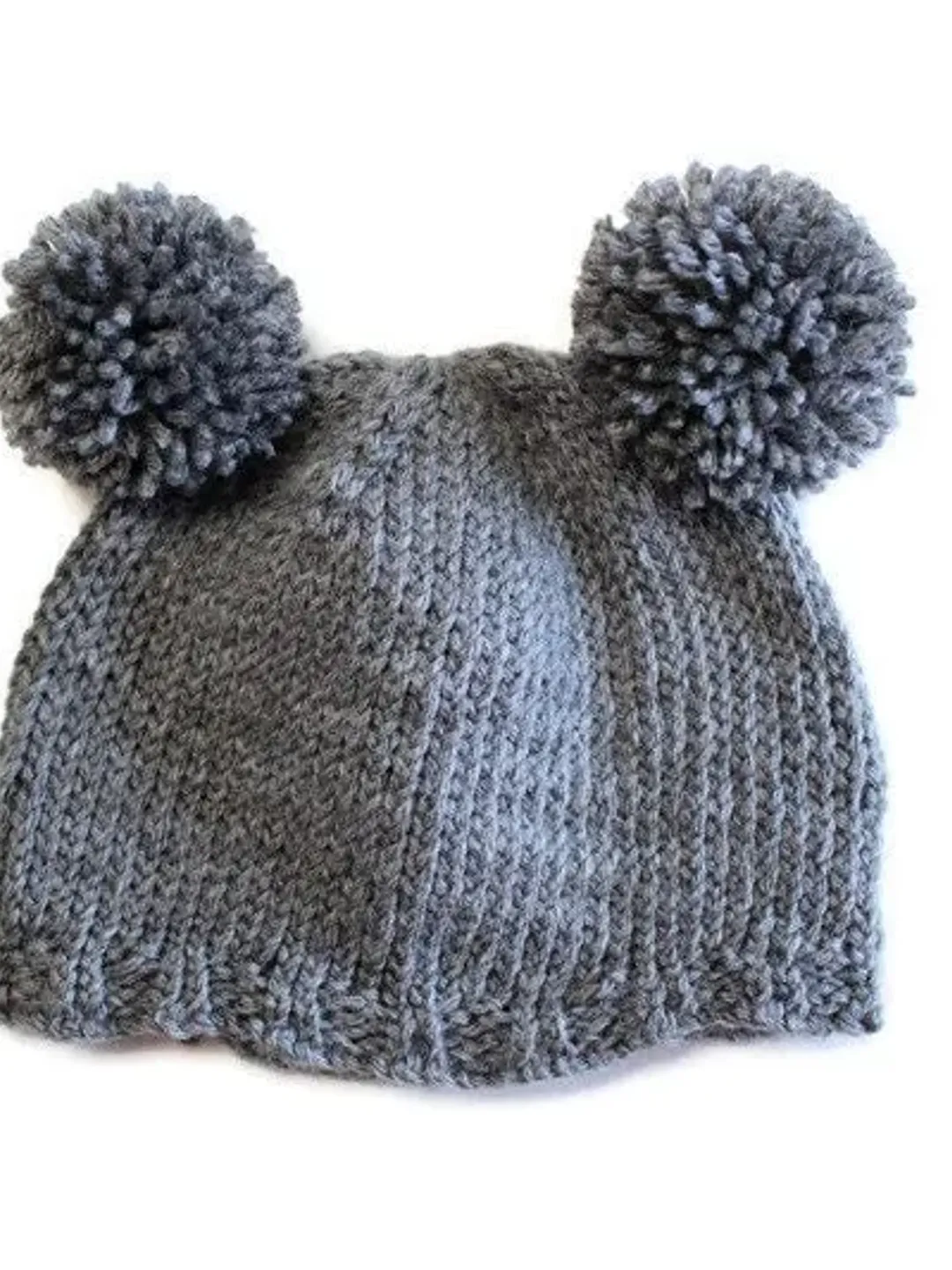 Double Pom Pom Beanie Hat, Pom Winter Beanie, Winter Accessories for Boys and Girls, Gifts for Her, Fur Fluffy Pom-Poms, Unisex Knit Beanie