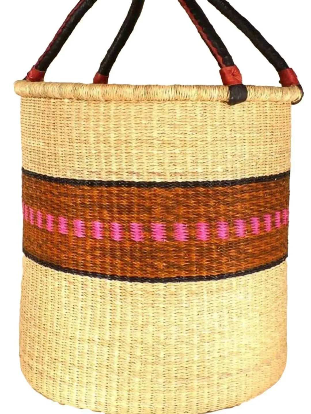 African Laundry Basket with Handle, Large Handmade Woven Laundry Room storage, Bolga wicker storage Basket