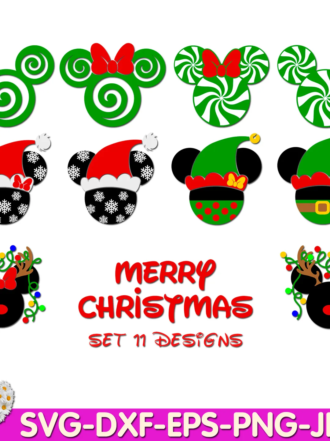 Mouse Christmas Set Cute mouse Happy Oh Toodles My 1 st Christmas digital design Cricut svg dxf eps png ipg pdf, cut fi