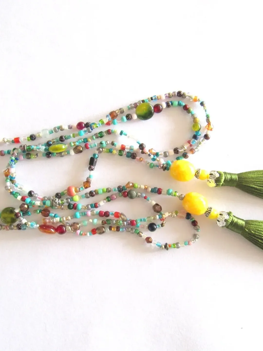 Hippie long necklace open ibiza style, boho beads necklace, wrap necklace hippie style, gift for woman special chain, jewelry hippie colors