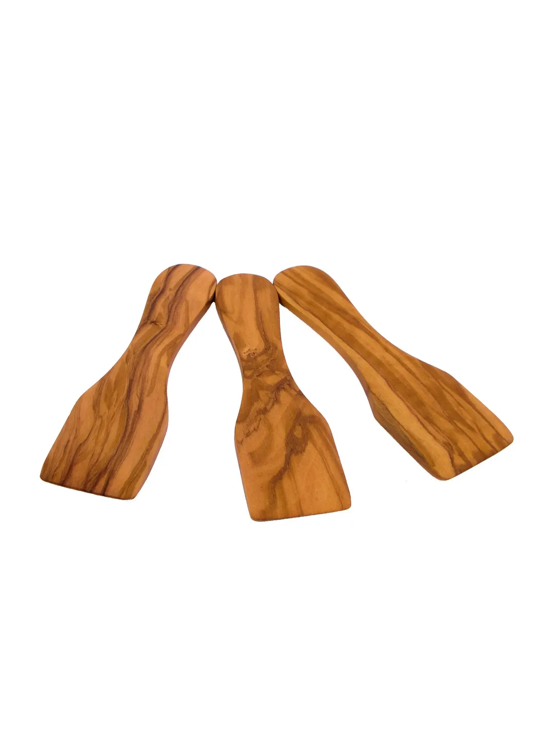 Wooden Raclette Spatula (set of 3) 13.50 cm / 5.30" - Olive Wood Small Spatulas / Kitchen Utensils, Handmade Wooden Spatula / Scraper