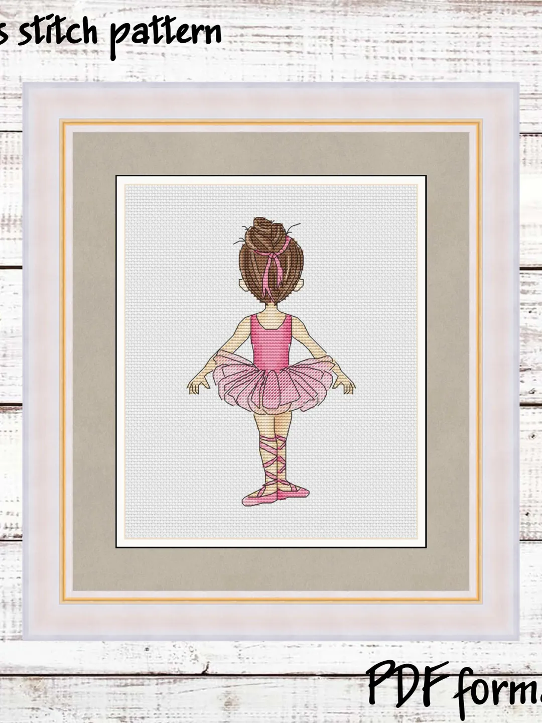 Ballerina Cross Stitch Pattern PDF, Ballet dancer Cross Stitch Pattern Modern