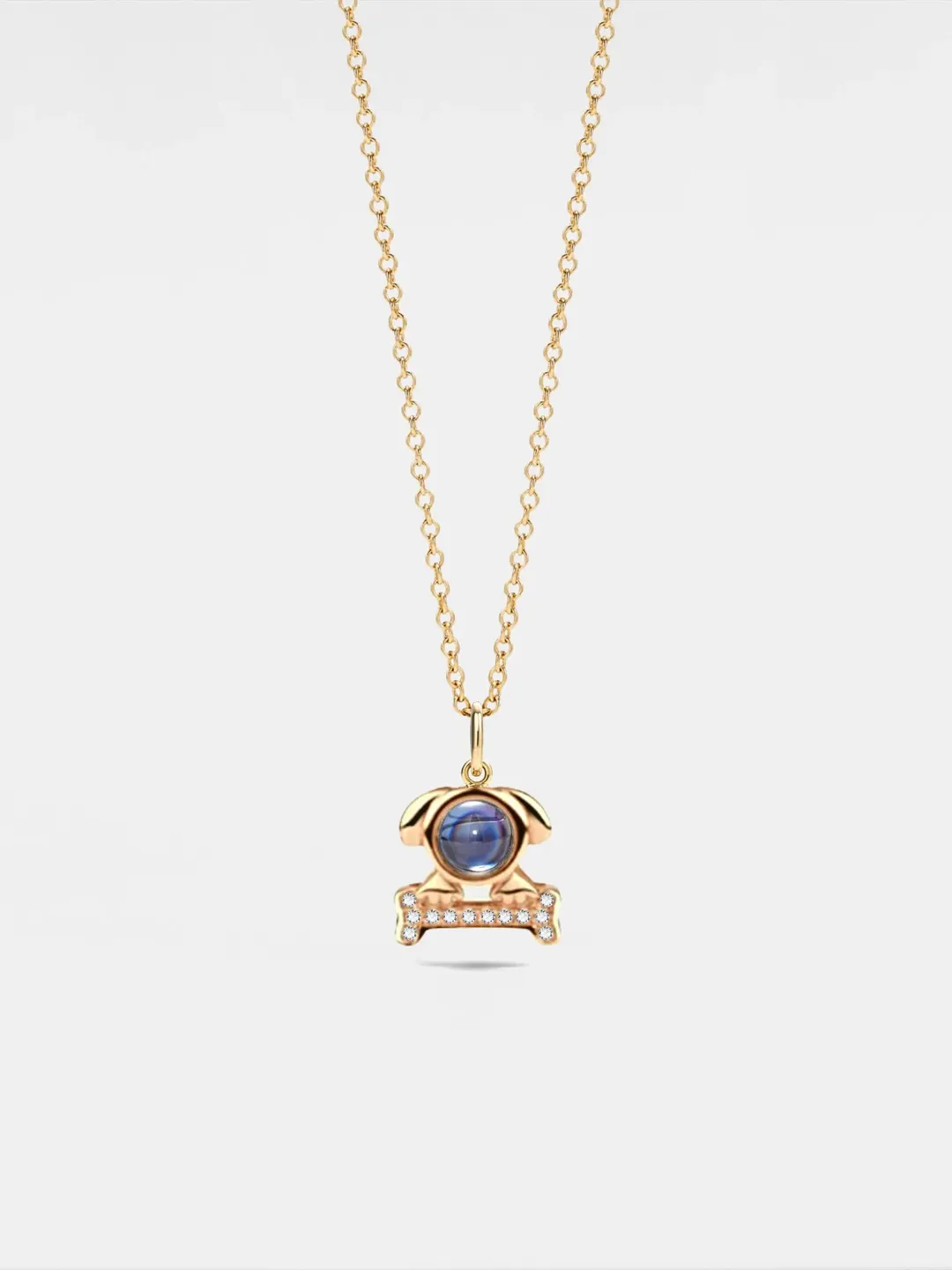 PERIMADE Dog Photo Projection Necklace • Personalized Picture Inside Pendant • Minimalist Pet Memorial Jewelry • Trendy Best Friend Gift