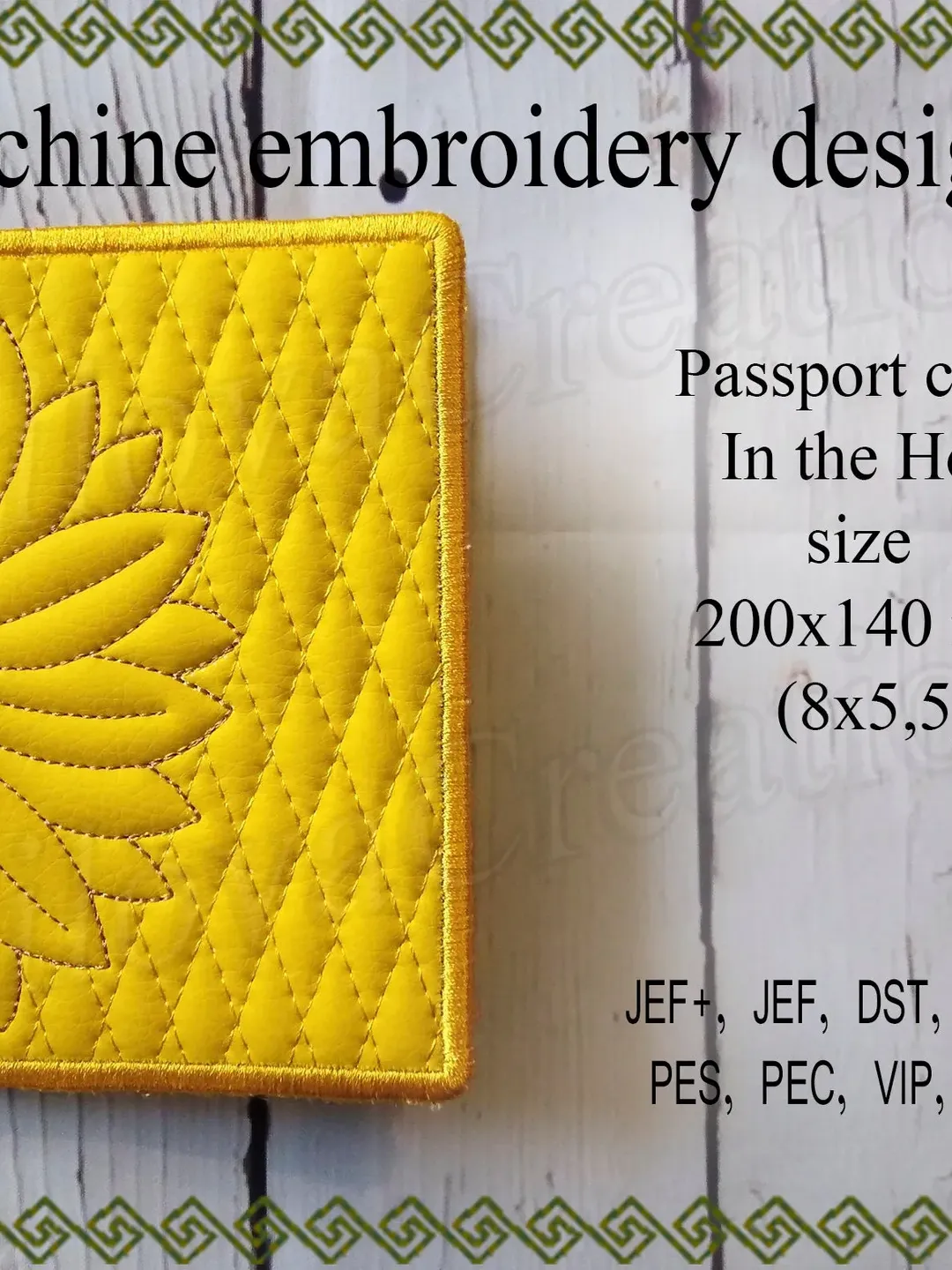 Passport cover In the Hoop embroidery designs trapunto sunflower Machine embroidery case ITH wedding embroidery File Instant Download.