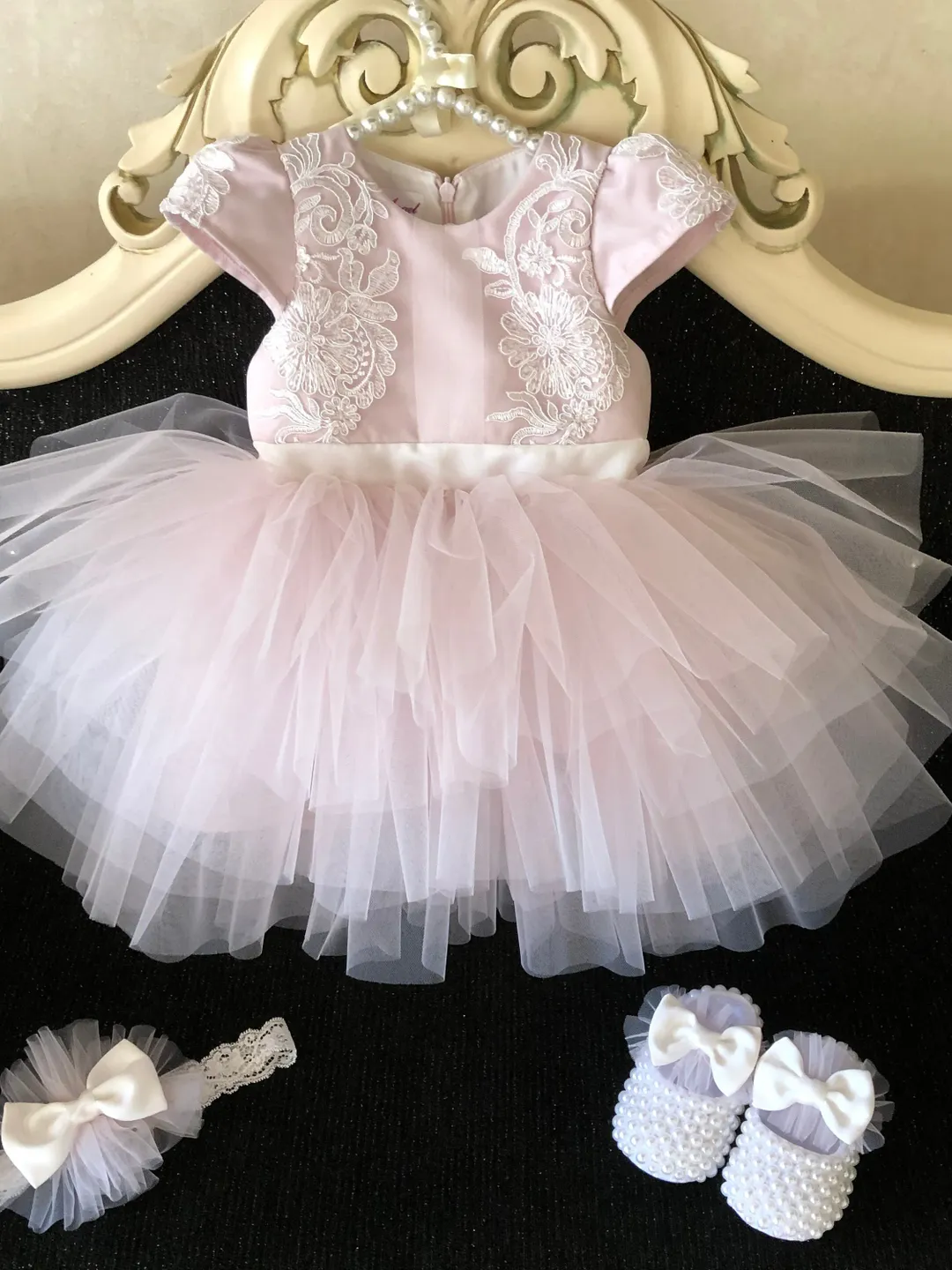 pink baby girl dresses special occasion Baby Girl First Birthday Dress, Pink Flower Girl Dress, Tutu Tulle Gown, Short Feathers Sleeve, Puffy Knee Dress, Special Occasion Outfit