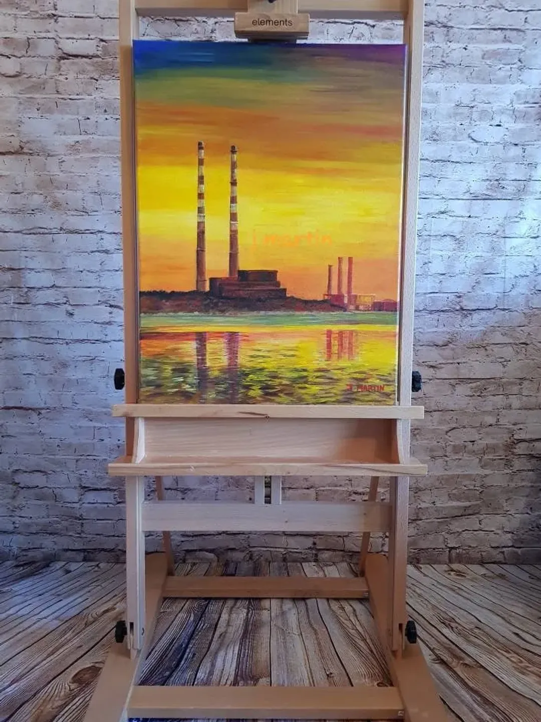Poolbeg Chimneys at sunset, Dublin, Irish Landscape, Dublin, Sandymount Dublin, unframed, unmounted
