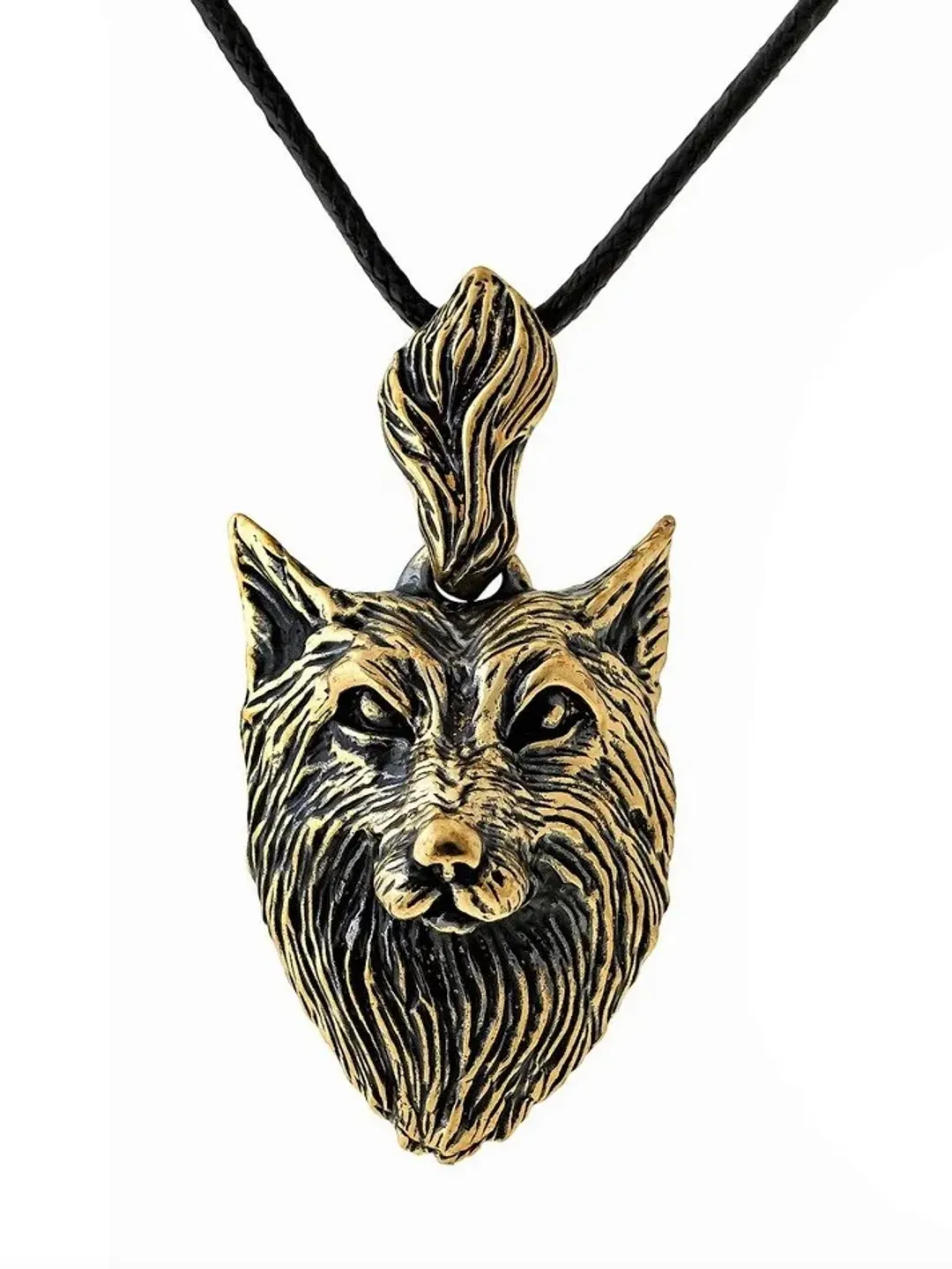 Fox Wolf Head Pendant Necklace – 20" Silver Plated Chain, Animal Totem Amulet In Gift Bag