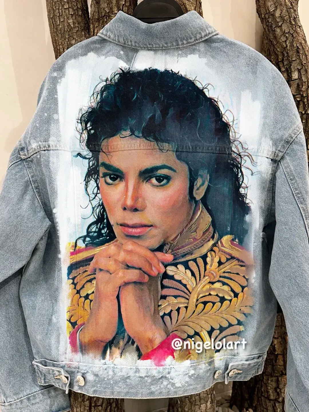 Selena Quintanilla Jean jacket, Pop art jacket, painted denim