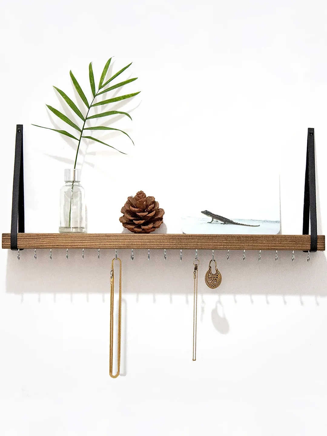 Jewelry Organizer Wall Mount, Necklace Holder Wall, Wooden Jewelry Shelf, Wall Hanging Jewelry, Jewelry Display Wall, Hanging Jewelry Holder