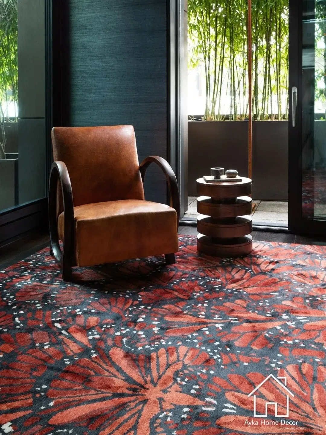 Floral Anno Hand Tufted Area Rug Woolen Carpet Large Area Rug 100%Silk Rug Note- From Image to Real may be some color change Due To Display