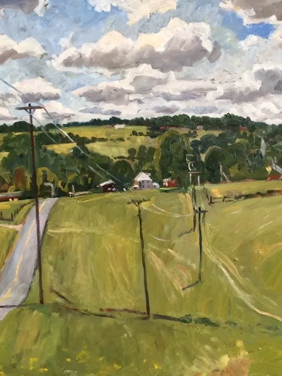 Large Original Berkshires Landscape Painting -Big View- 20x24 Oil on Panel, Plein Air Impressionist Landscape, Signed American Fine Art