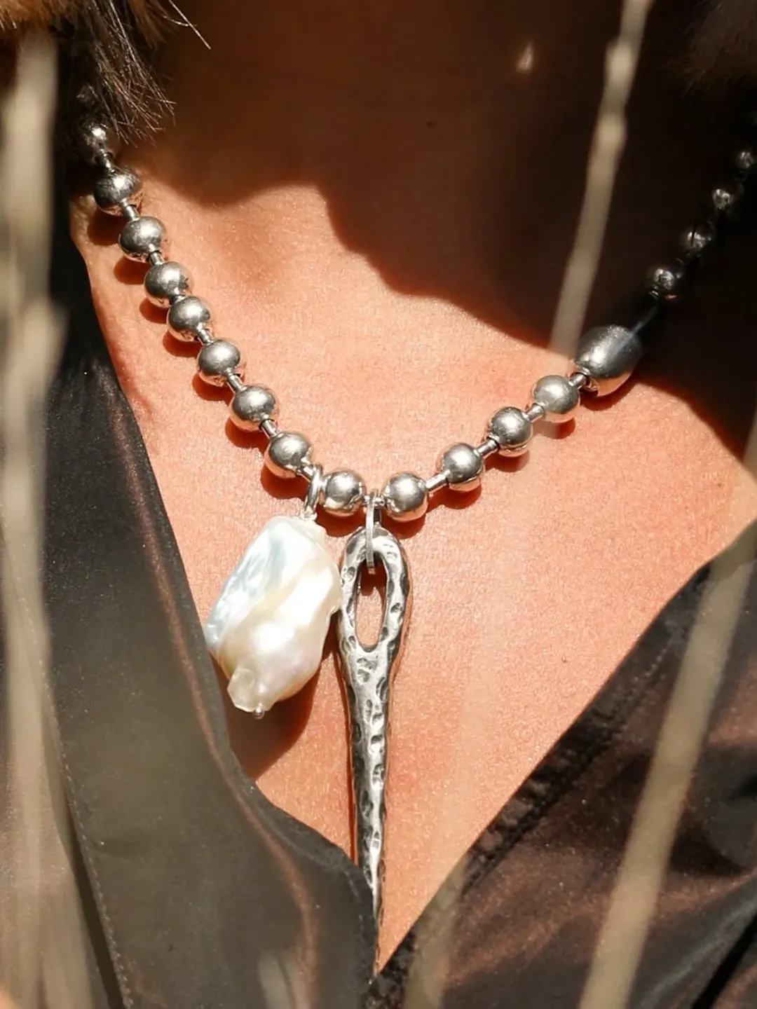 【TATIANA】(Silver925) Pearl ball chain necklace MUSINSA | TATIANA (Silver 925) Pearl Ball Chain Necklace NZ2014