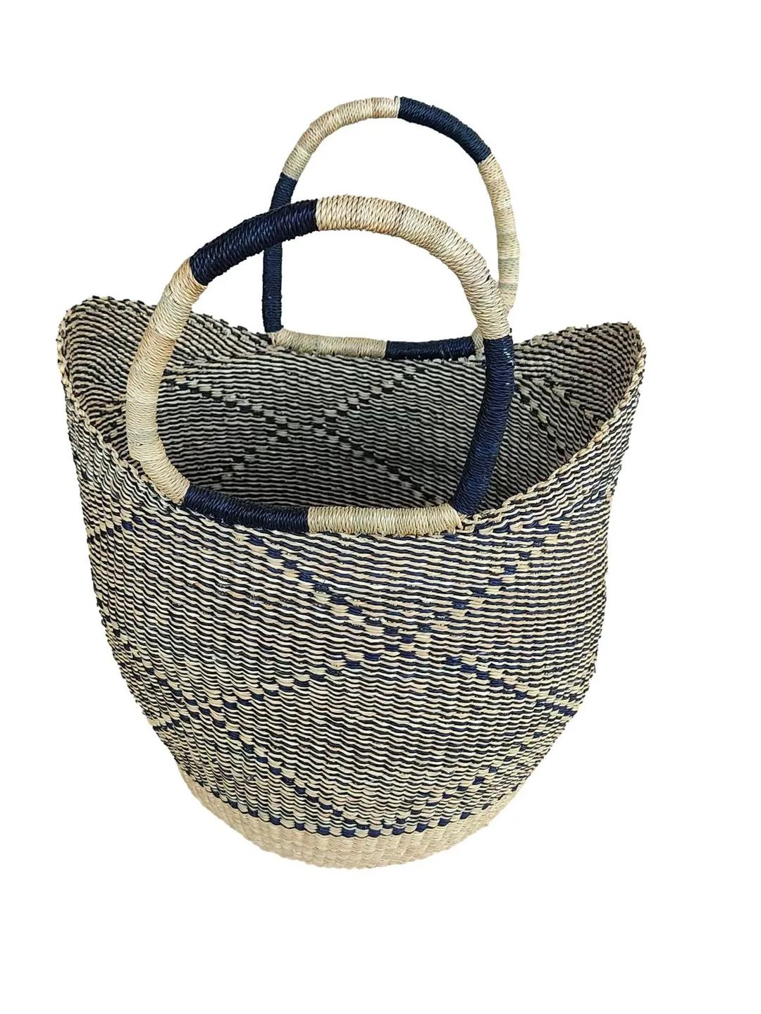 Large Woven African Bolga Market Basket, Harvest Basket, Birthday Gift Basket