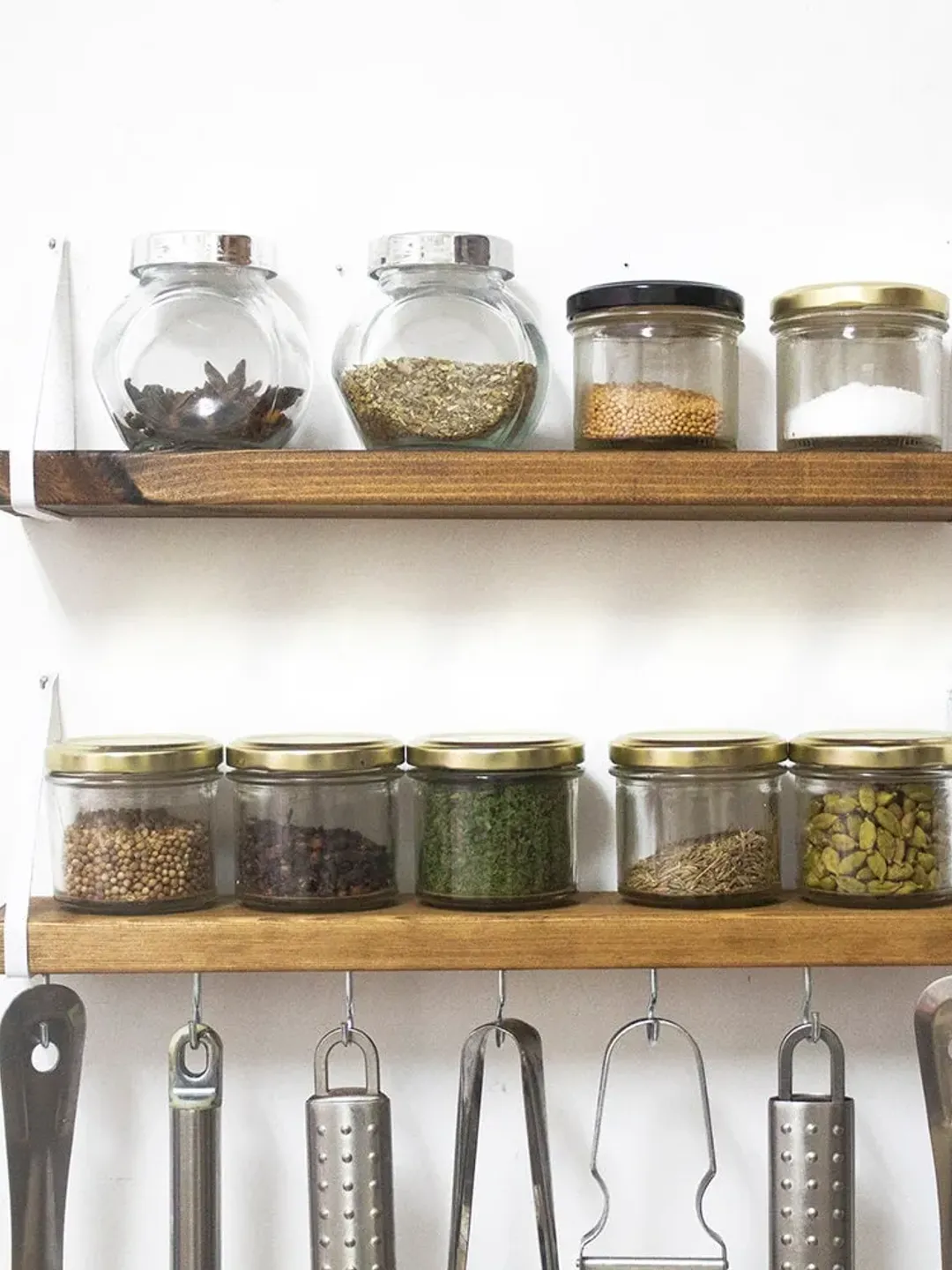 Wood Spice Rack Wooden Spice Shelf Spice Jars Kitchen Shelves Spice Jars Display Coffee Tea Jars Stand Kitchen Jars Storage,