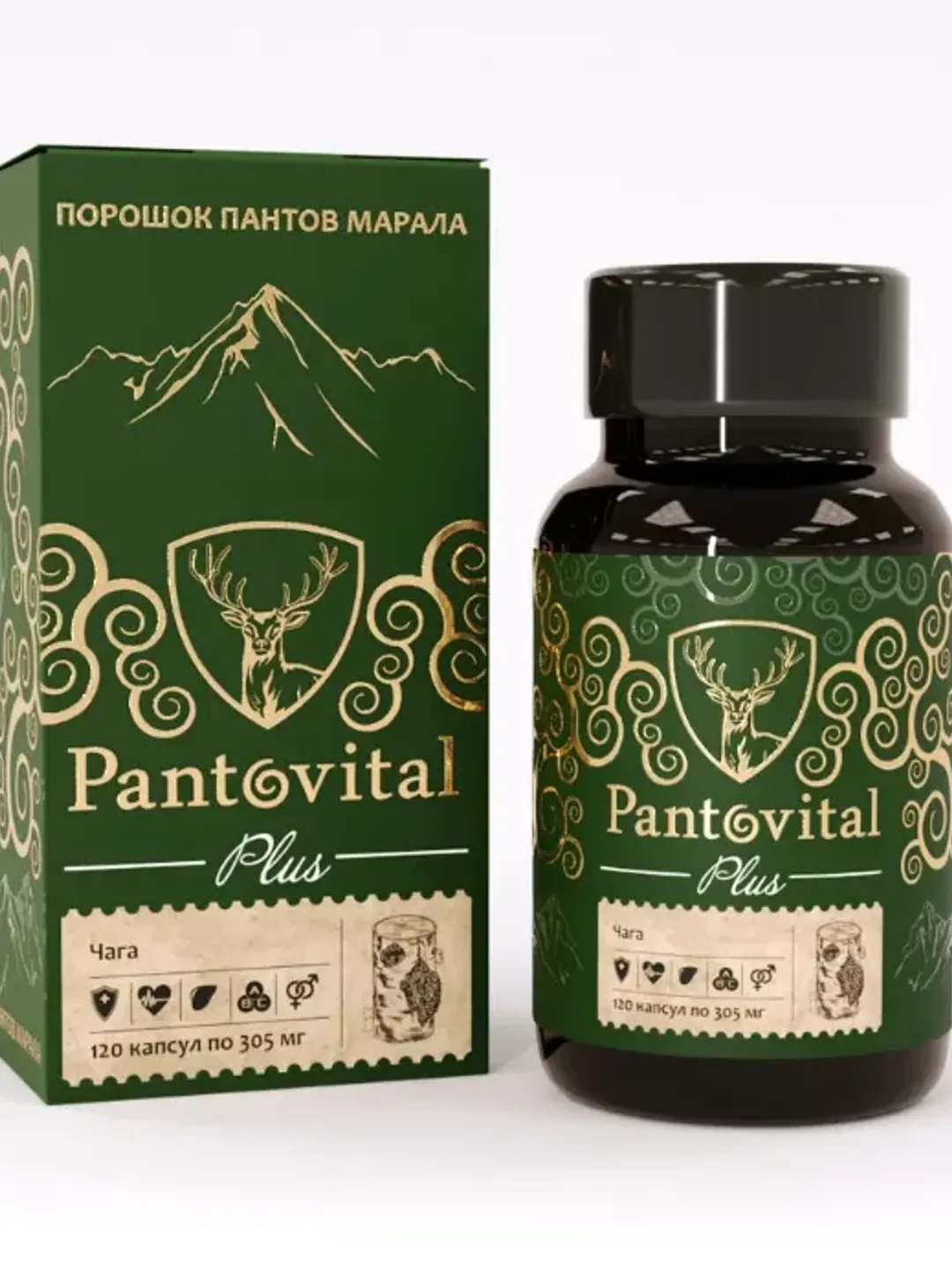 Antlers of the Altai Maral Pantovital with Chaga Mushroom 120 capsules Comfortable Digestion