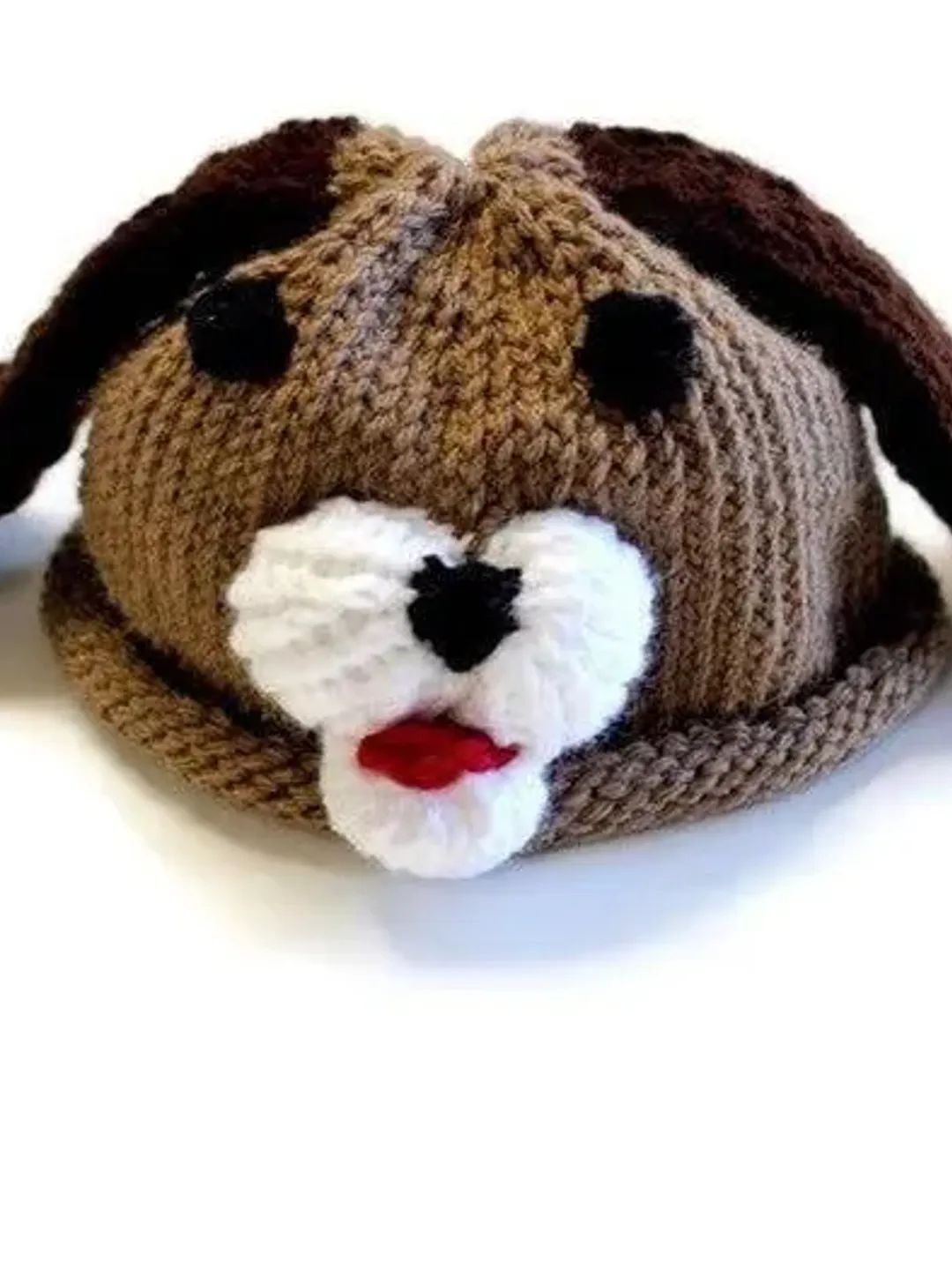Brown Puppy Dog Hat for New Babies, Newborn Crib Hat, Expectant Parents Baby Shower Gift Idea, Birth Photoshoot Props, Knit Yarn Animal Hats