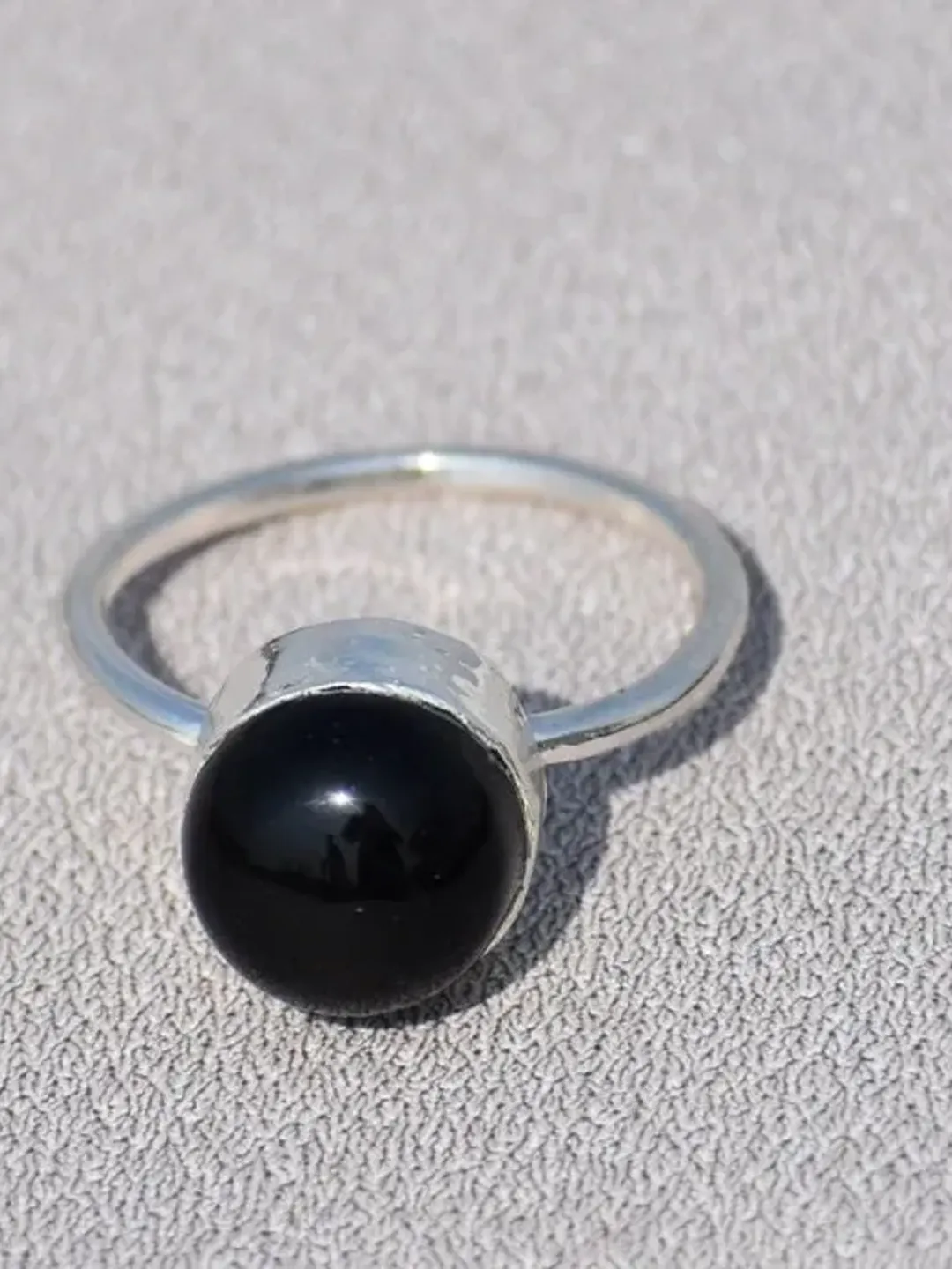 Black Onyx Ring, 925 Silver Ring, Handmade Ring, Stone Ring, Round Stone Ring, Statement Ring, Anniversary Gift, Gift For Her, Boho Jewelry
