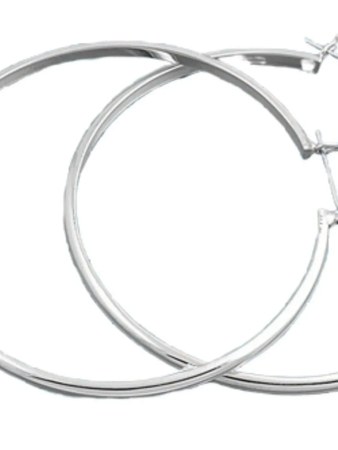 Hoop Earrings solid 925 Sterling Silver hoop Loop earrings 3MM in sizes  40mm, 45mm, 50mm, 55mm Hoop earrings for women