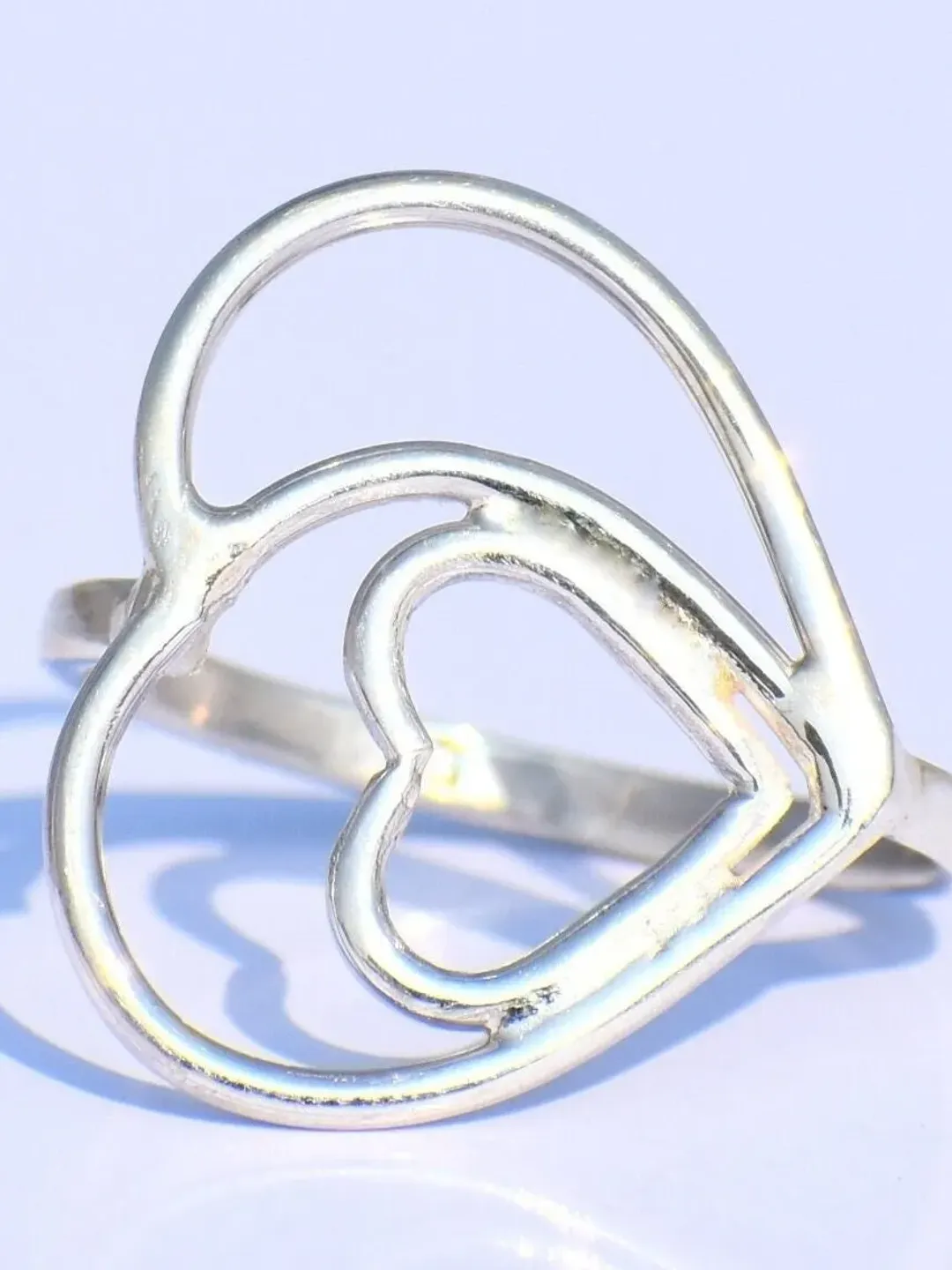 Heart Ring, Silver Heart Ring, Handmade Ring, 925 Silver Ring, Stacking Ring, Promise Ring, Anniversary Gift, Gift For Her, Bohemian Jewelry