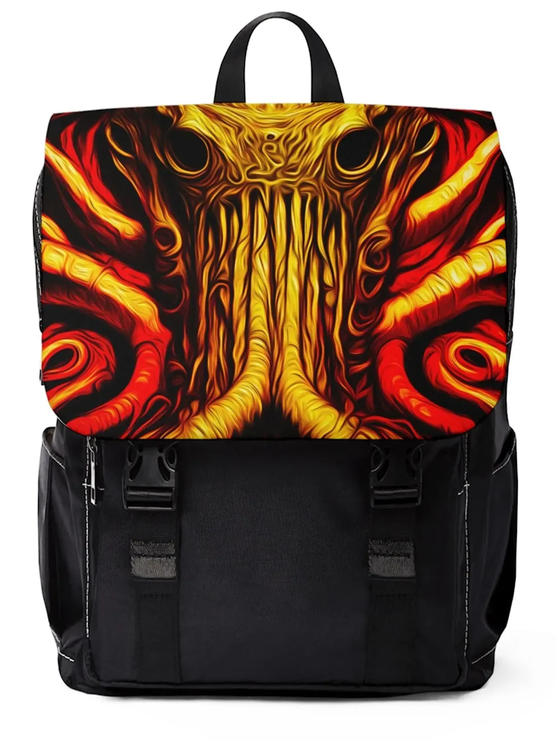 cthulhu inspired leather bags and backpacks Handbag | HP LOVECRAFT Handbag | GOTHIC HANDBAG For those drawn to the mysteries of the void Lovecraftian Black Leather Backpack