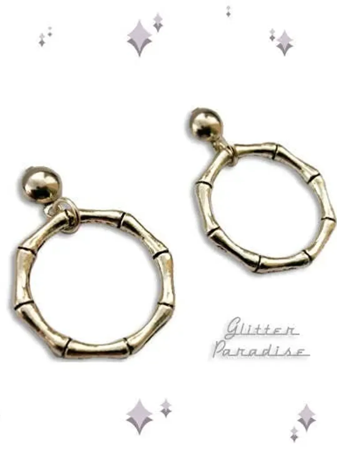 Marilyn Hoops Bamboo - Earrings - Bamboo Jewelry - Bamboo Loop - Bamboo Hoops - Retro Hoops - Hoops & Domes Earrings - Glitter Paradise®