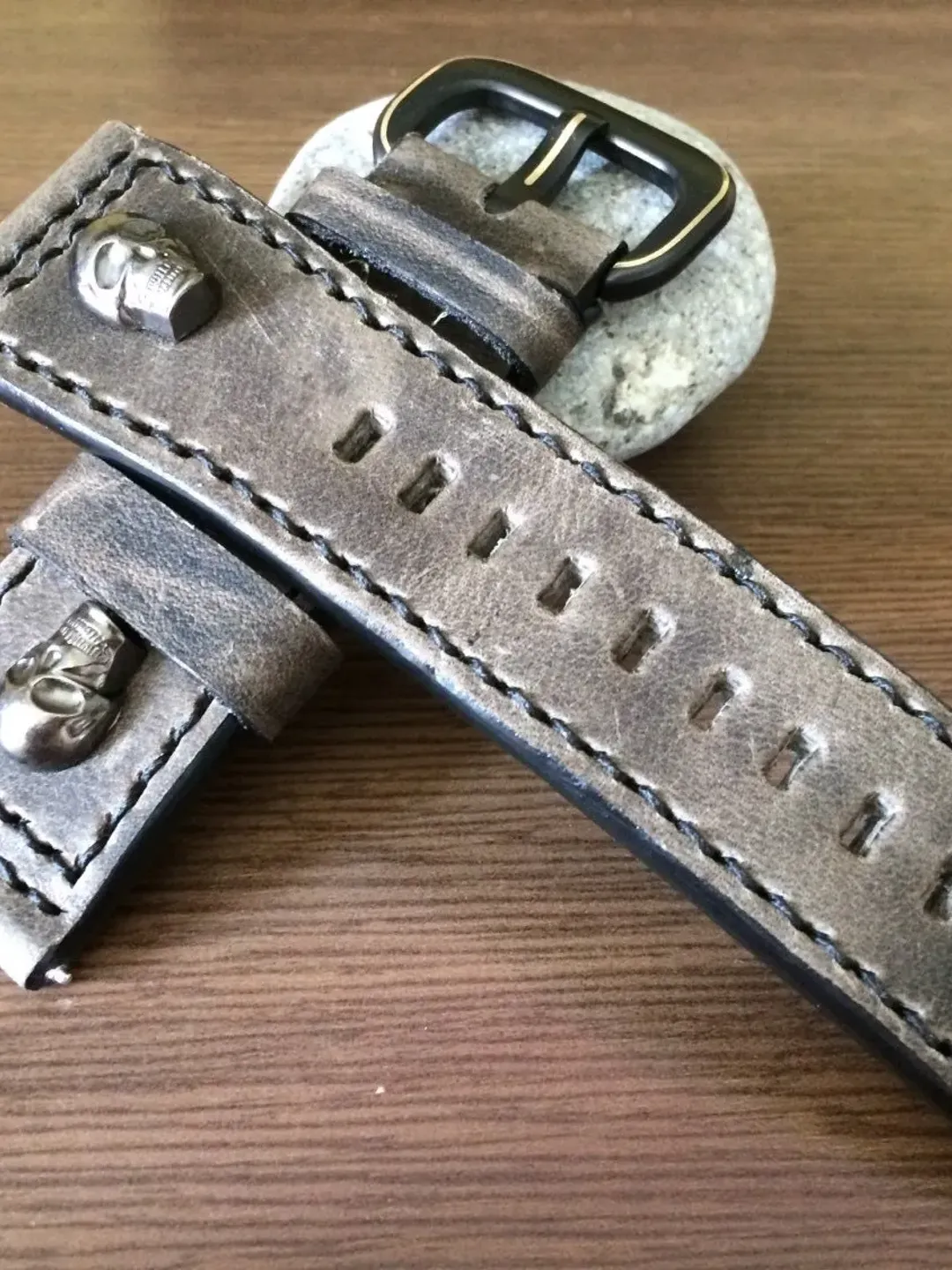 Leather watch Band, Leather watch strap, 28mm watch band, 28mm watch strap, Watch band for SevenFriday, Distress Gray band, FREE SHIPPING