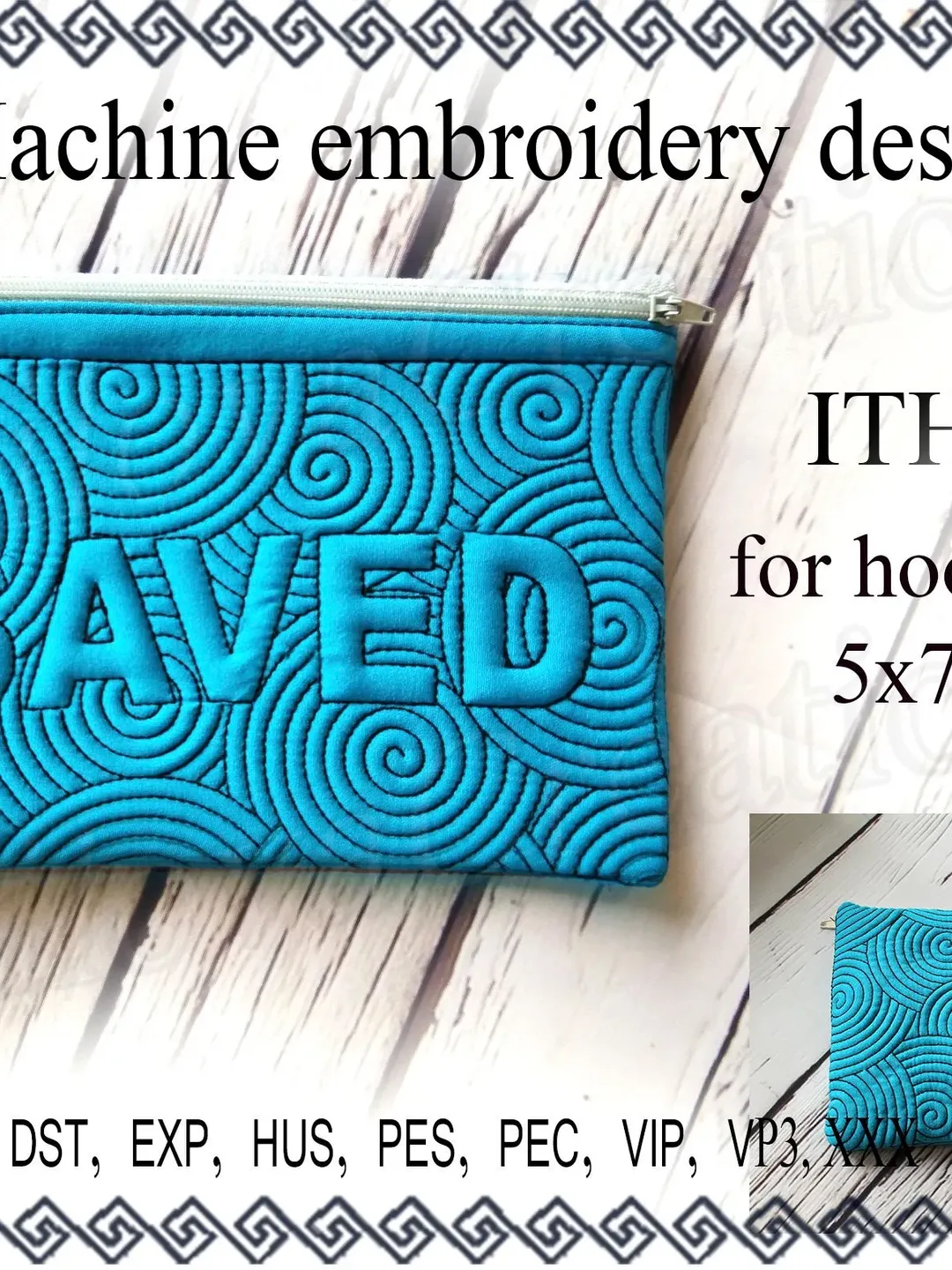 In the hoop zipper bag embroidery designs ITH