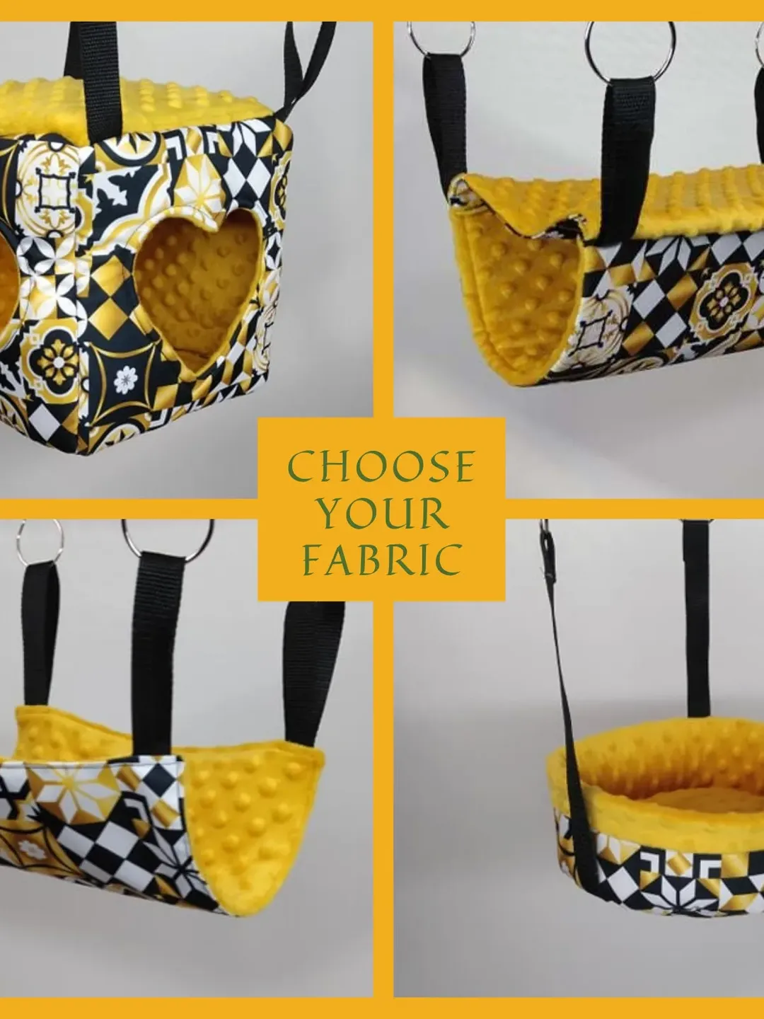 Ferret hammock set, rat hammock set, hammock set for small animals, rat cage accessories, chinchilla cage accessories.