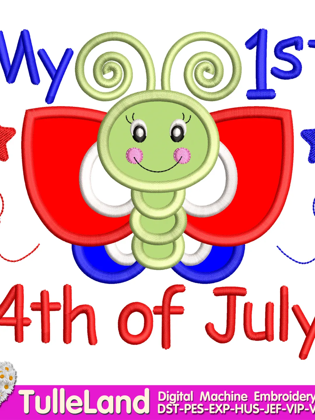 My 1st 4th Fourth of July Little miss america American Patriotic Unicorn USA Applique Design for Machine Embroidery