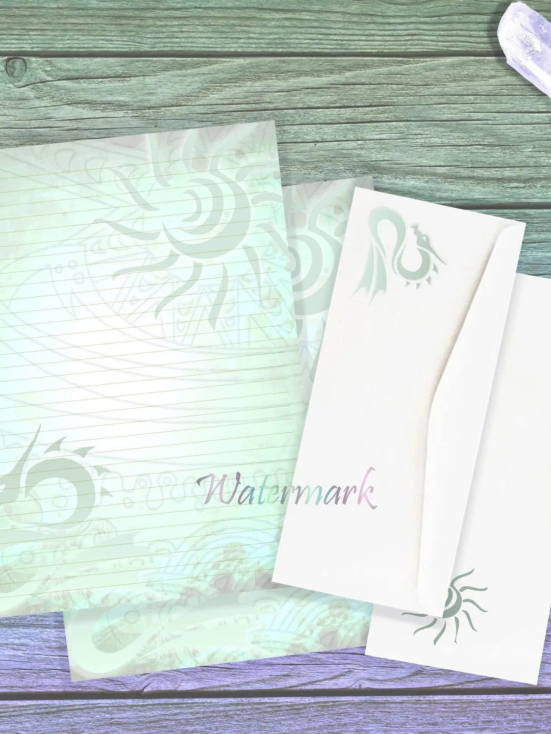 Sea Dragon Stationery Set | Pink Dragon Page | Dragon Letter Paper | Dragon Stationery Set | Dragon Journal | Fantasy Stationery Set