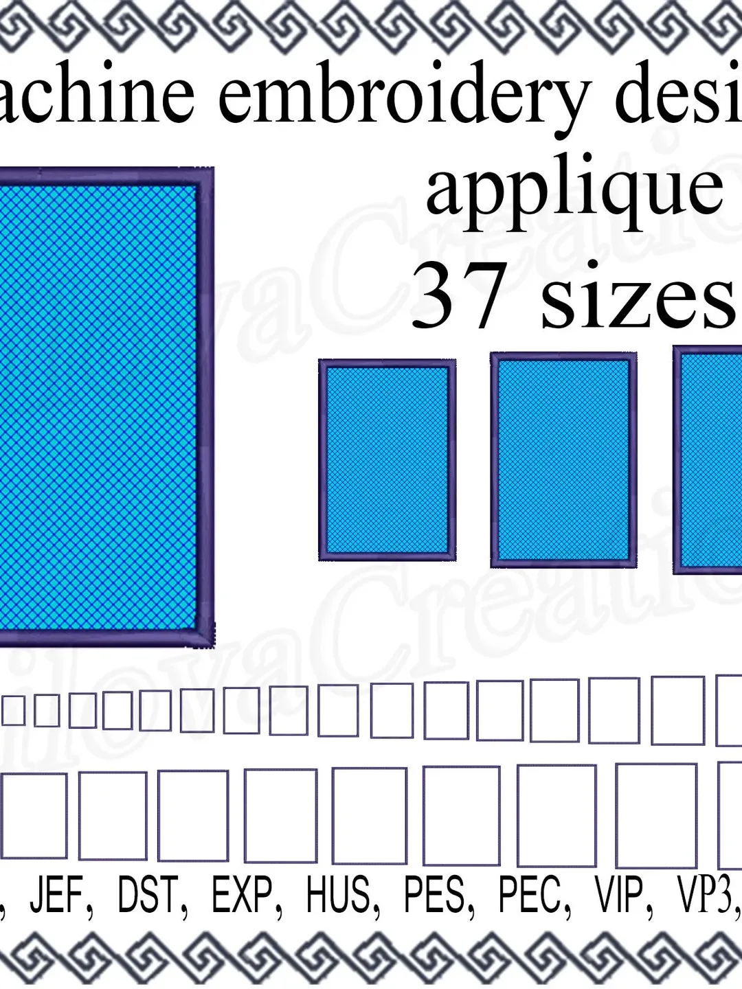 Rectangle applique Embroidery Design Mini embroidery Designs rectangle shape applique In The Hoop mug rug Embroidery file Instant Download