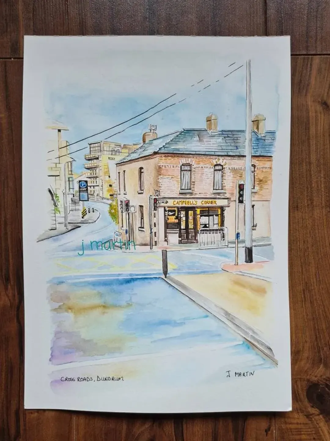 Dundrum Crossroads, Dundrum Dublin, Dundrum watercolour