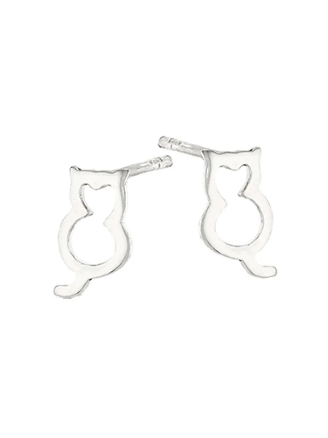 Cat Earrings, Sterling Silver Halloween Sitting Cat Silhouette Sitting Cat Stud Earring, Sterling Silver cat stud earrings, Pet loss gift