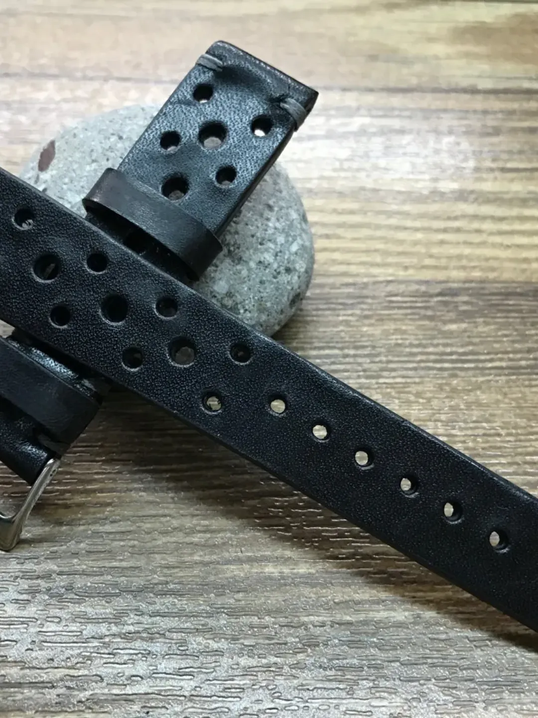 Leather watch strap, Leather watch band, Racing watch Strap, Black watch band, Rally Watch band, 20mm strap, 19mm watch band, FREE SHIPPING
