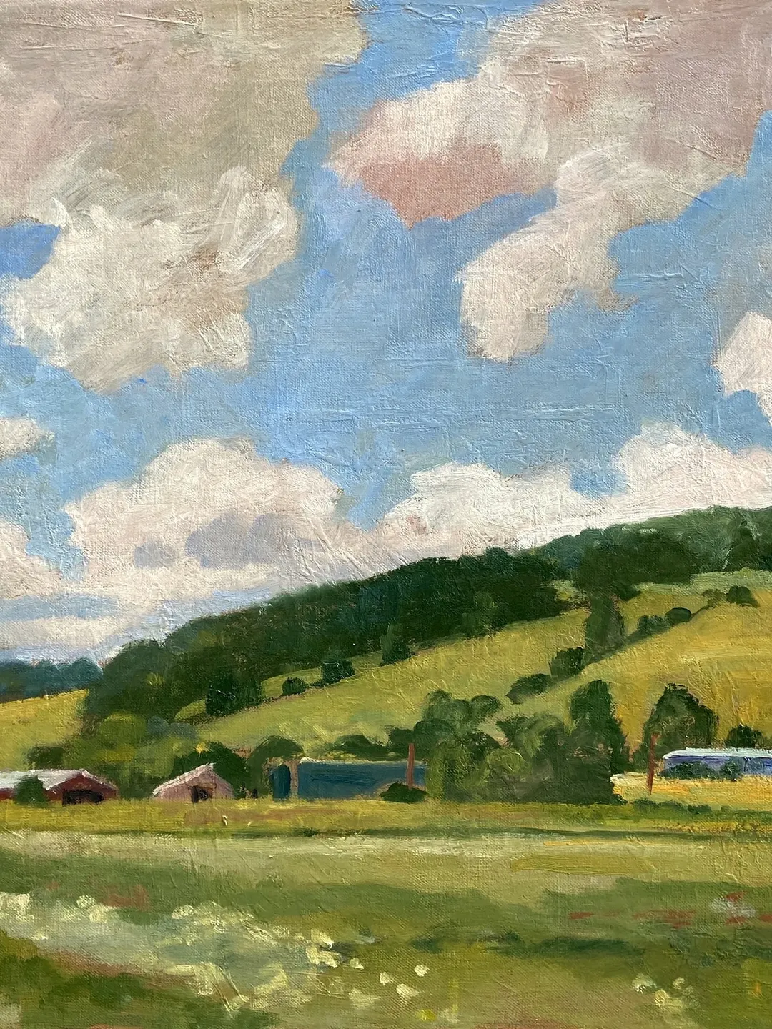 Original Landscape Painting - Summer Light/Berkshires - 18x24 Oil on Linen, Impressionist Plein Air Fine Art, Signed Original