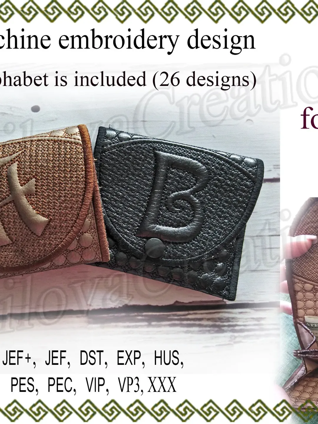 Wallet Machine embroidery designs. In the Hoop purse letter   little Wallet  embroidery designs trapunto Case Embroidery Design