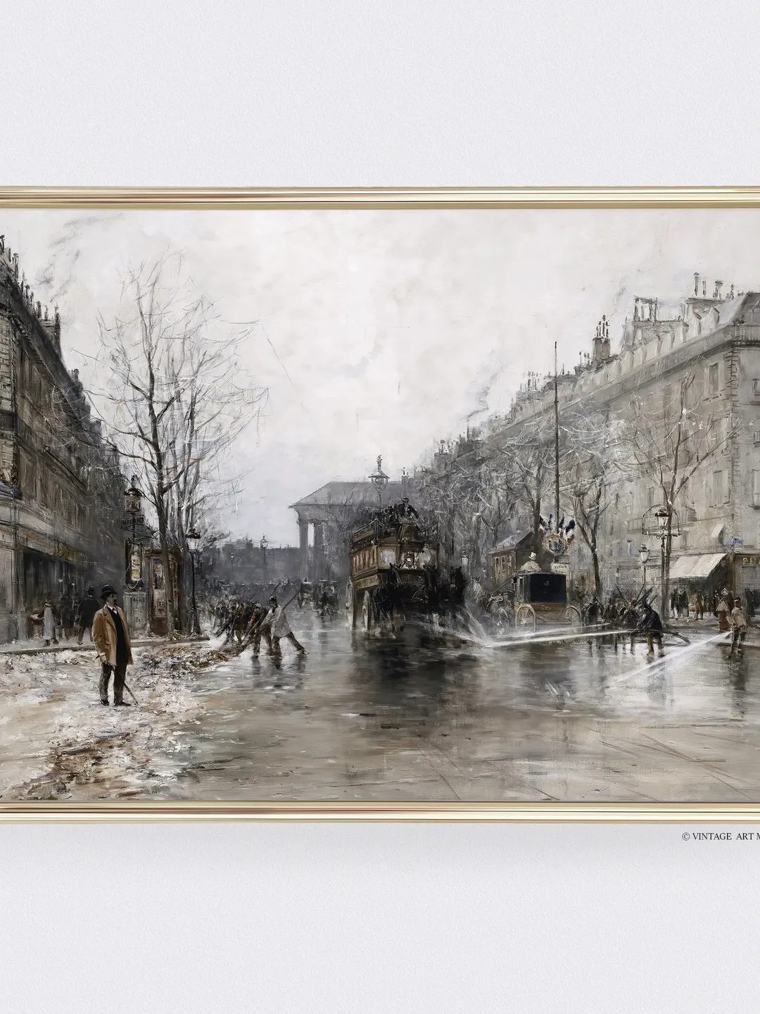 French Cityscape Antique Oil Painting Vintage Print, Architecture Paris Street France Art, Downloadable Printable Wall Art | 21