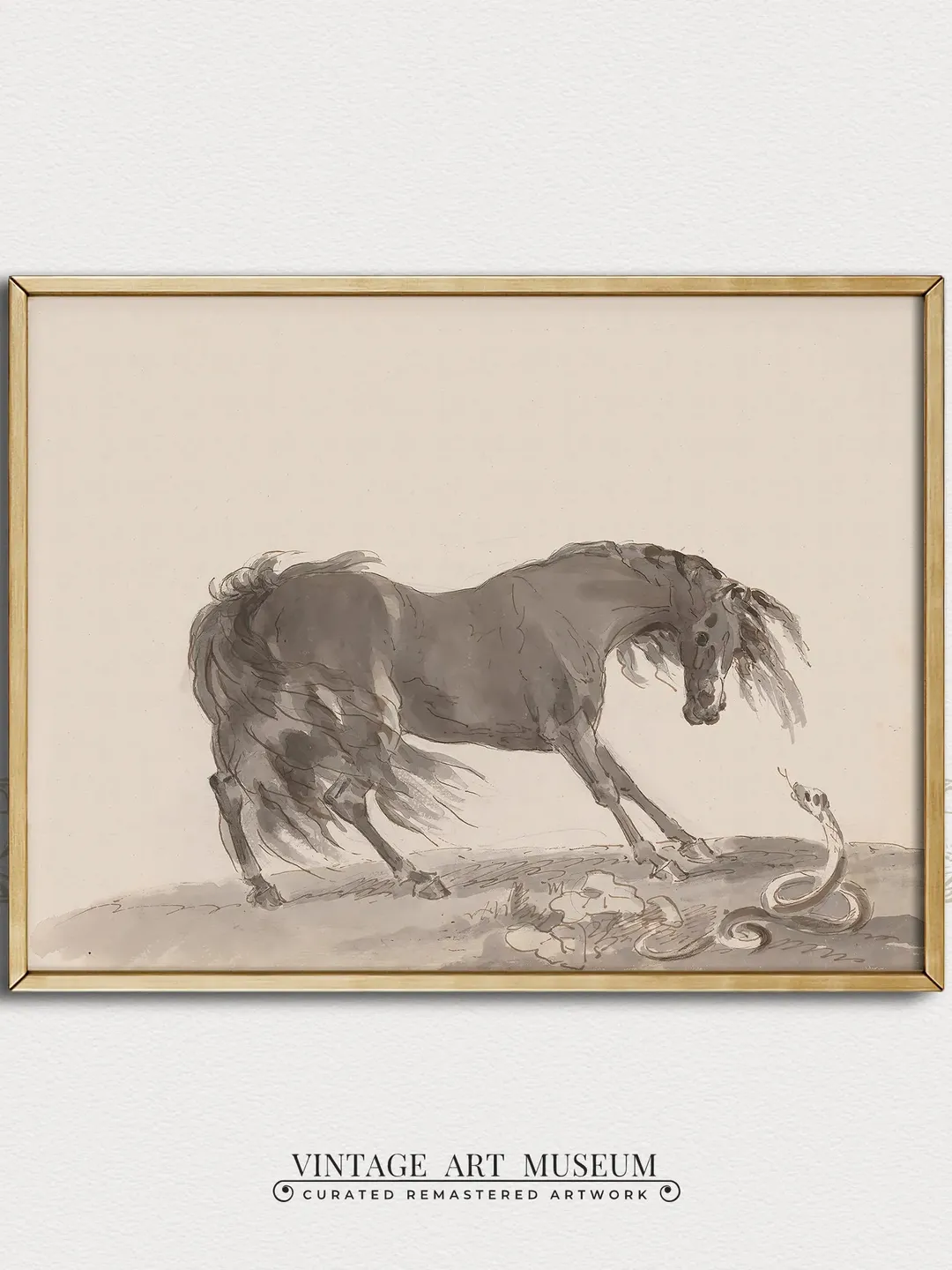 Horse Watercolor Painting Vintage Wall Art PRINTABLE, Antique Farmhouse Wall Decor, Digital Downloadable | 261