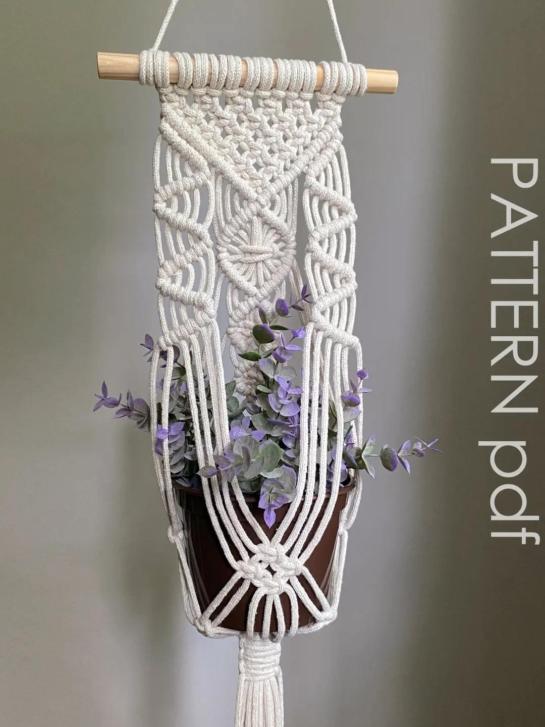 Macrame Plant Hanger Pattern PDF, Boho Decor DIY Tutorial