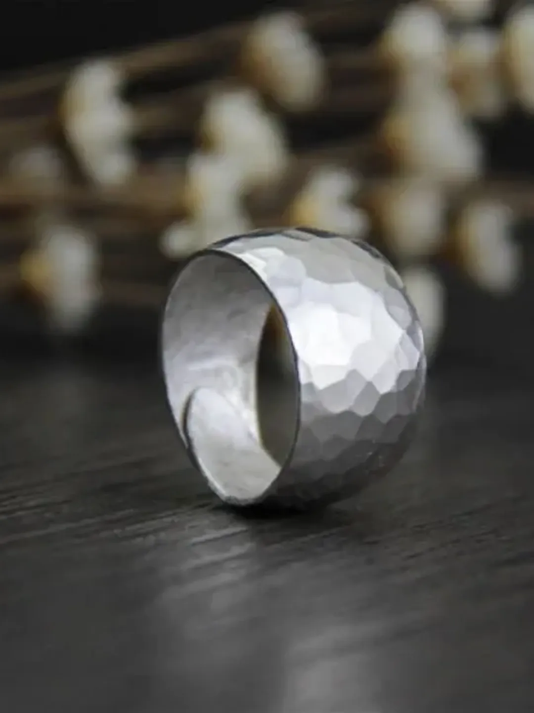 Chunky Ring, Chunky Hammered Ring, Hammered Ring, Hammered Band Ring, Silver Band Ring, Hammered Silver Ring, Chunky Rings, Silver Ring