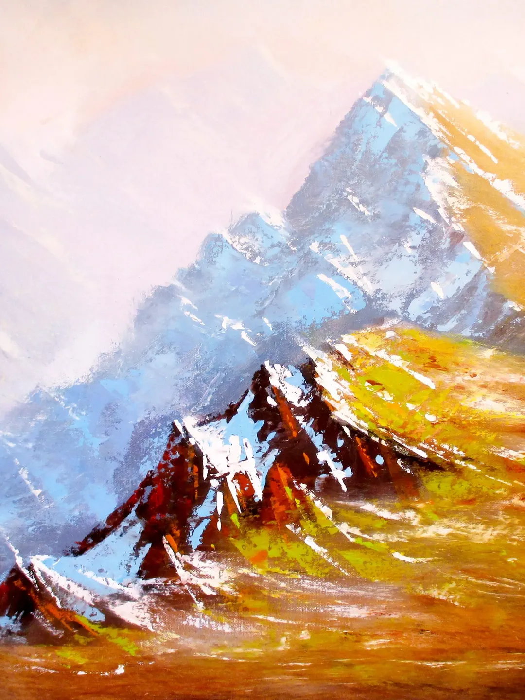 Mountain Painting ORIGINAL OIL PAINTING on Canvas, Landscape Painting Original, Mountain Art by "Walperion"