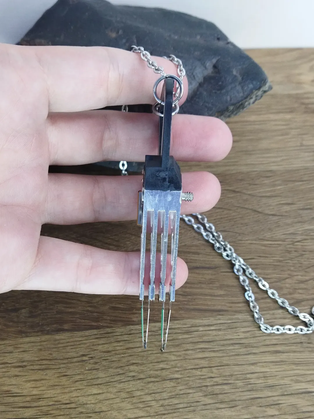 Cyberpunk necklace OOAK Cybertech pendant with chain Computer science ...
