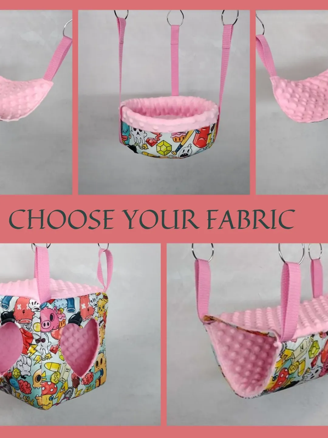 5 piece rat hammock set, ferret hammock set, chinchilla hammock set, set of hammocks for small animals, rat cage accessories