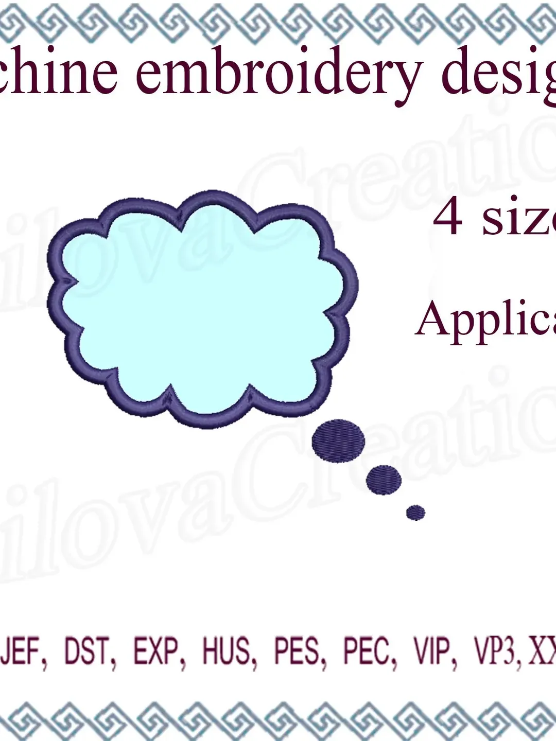 Applique frames embroidery design Cloud Machine embroidery designs