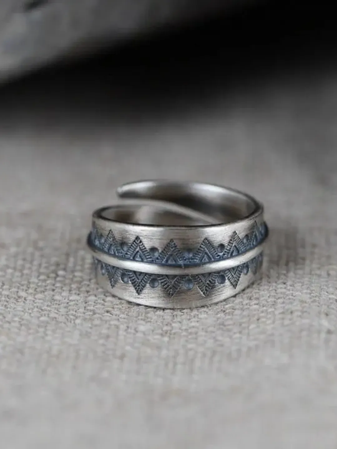 925 Silver Bohemian Wrap Ring, Bohemian Adjustable Ring, Chunky Wrap Ring, Aztec Wrap Ring, Silver Tribal Ring, Chunky Wrap Ring