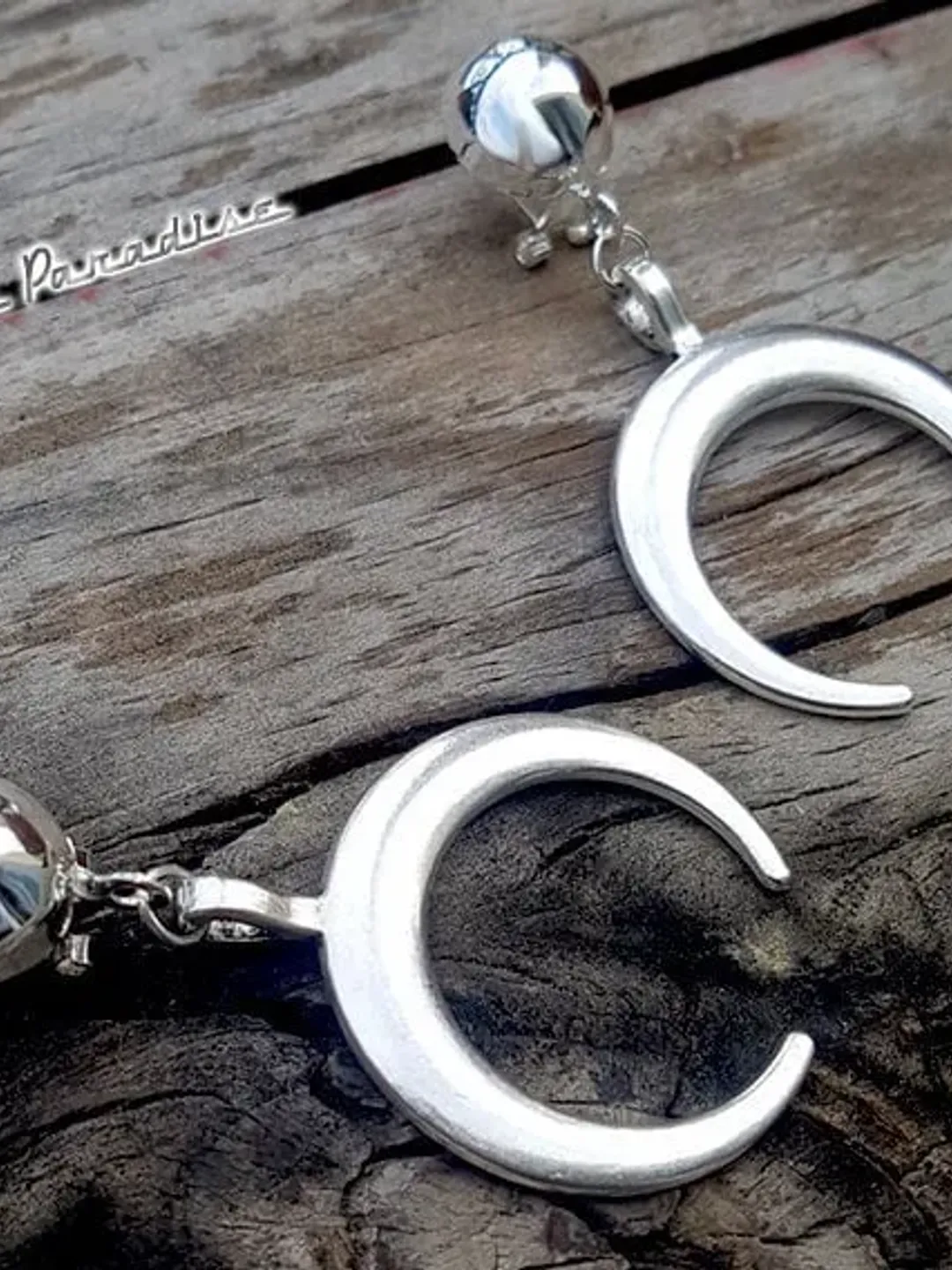 Moon Priestess Silver - Earrings - Moon & Domes - Witch Hoops - Crescent Moon Earrings - Wicca Jewelry - Moon Jewelry - Glitter Paradise®