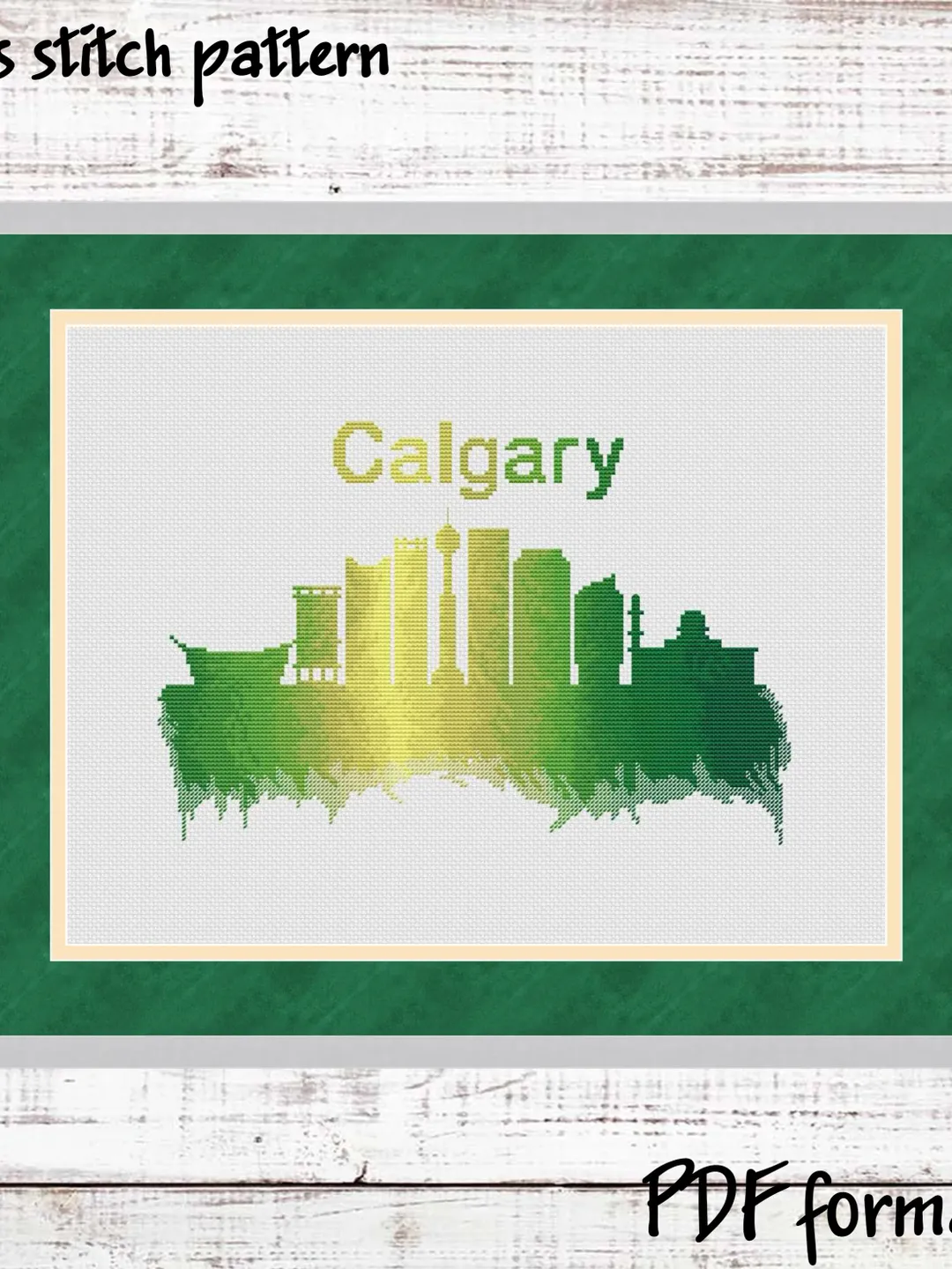 Calgary Cross Stitch Pattern, Modern Cross Stitch, Canada Cross Stitch, Watercolor Xstitch, City Cross Stitch, Skyline